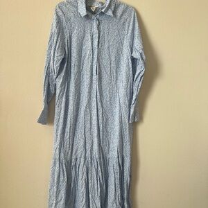 Elegant Blue Floral Maxi Dress